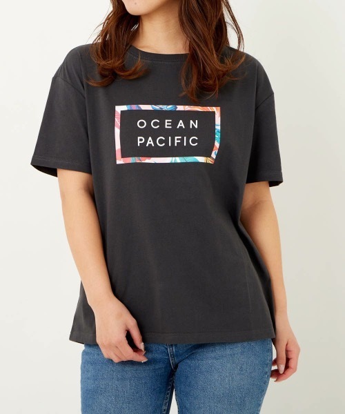 Ocean Pacific（オーシャンパシフィック）の「【OP:オーピー】レディースロゴTシャツ（Tシャツ/カットソー・レディース・ホワイト/グリーン/チャコール・MEDIUM/LARGE）」の3枚目の写真