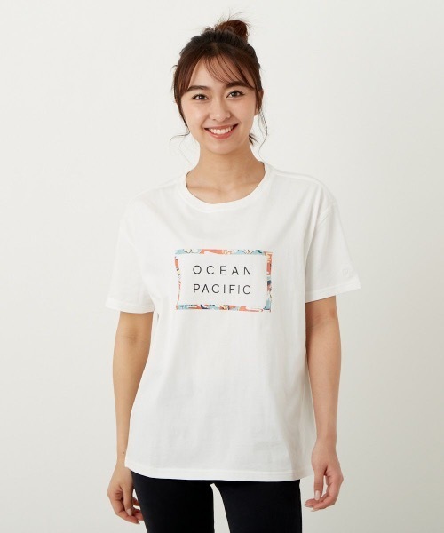 Ocean Pacific（オーシャンパシフィック）の「【OP:オーピー】レディースロゴTシャツ（Tシャツ/カットソー・レディース・ホワイト/グリーン/チャコール・MEDIUM/LARGE）」の6枚目の写真