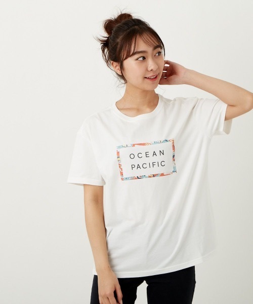 Ocean Pacific（オーシャンパシフィック）の「【OP:オーピー】レディースロゴTシャツ（Tシャツ/カットソー・レディース・ホワイト/グリーン/チャコール・MEDIUM/LARGE）」の7枚目の写真