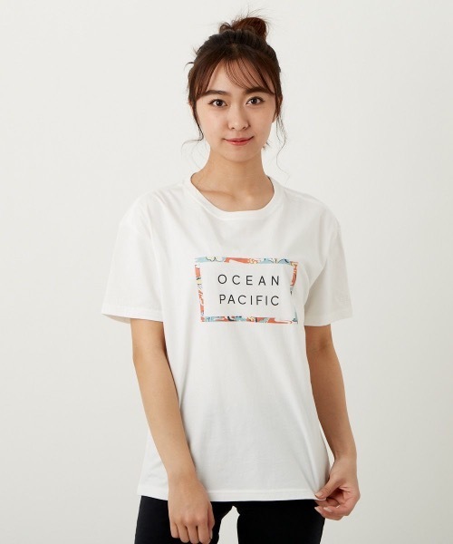 Ocean Pacific（オーシャンパシフィック）の「【OP:オーピー】レディースロゴTシャツ（Tシャツ/カットソー・レディース・ホワイト/グリーン/チャコール・MEDIUM/LARGE）」の8枚目の写真
