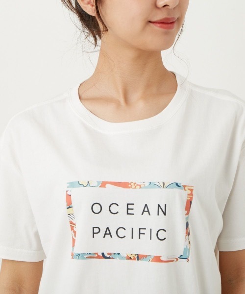 Ocean Pacific（オーシャンパシフィック）の「【OP:オーピー】レディースロゴTシャツ（Tシャツ/カットソー・レディース・ホワイト/グリーン/チャコール・MEDIUM/LARGE）」の9枚目の写真