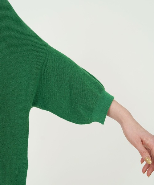 conges payes ADIEU TRISTESSE（コンジェ ペイエ アデュートリステス）の「片畦セーラーポロ（ニット/セーター・レディース・ホワイト/グリーン/ネイビー・FREE）」の9枚目の写真