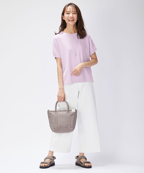 J.PRESS Ladies(J.プレス レディス)の「【WEB限定カラーあり・洗える・イージーケア】コンフォートストレッチ ニット(ニット/セーター・レディース・スモーキーグリーン系/ふじ色系/オレンジ系/ホワイト系・SMALL)」の16枚目の写真