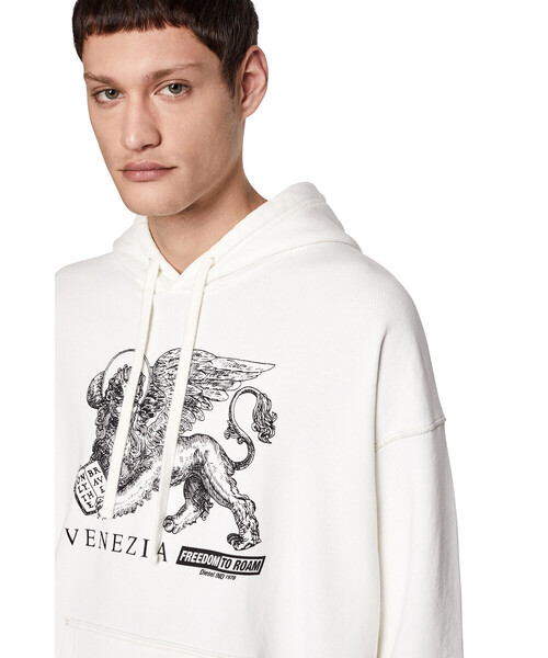 DIESEL（ディーゼル）の「メンズ パーカー コットンフリース（パーカー・メンズ・ホワイト/ブラック・SMALL/MEDIUM/XX-LARGE/LARGE/X-LARGE/X-SMALL）」の7枚目の写真