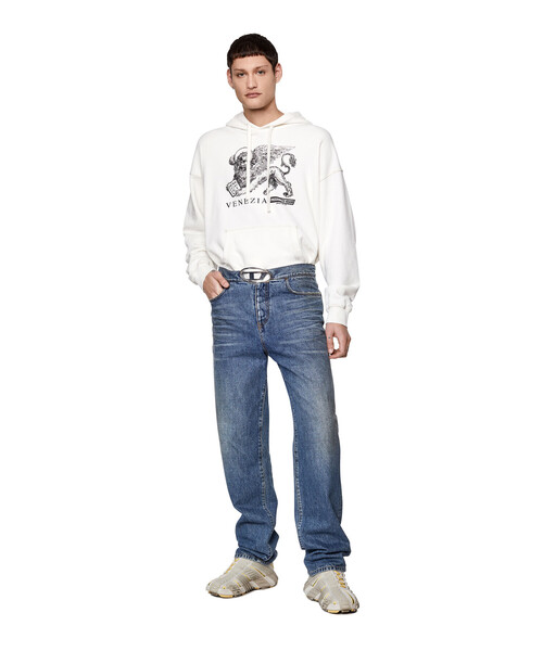 DIESEL（ディーゼル）の「メンズ パーカー コットンフリース（パーカー・メンズ・ホワイト/ブラック・SMALL/MEDIUM/XX-LARGE/LARGE/X-LARGE/X-SMALL）」の9枚目の写真