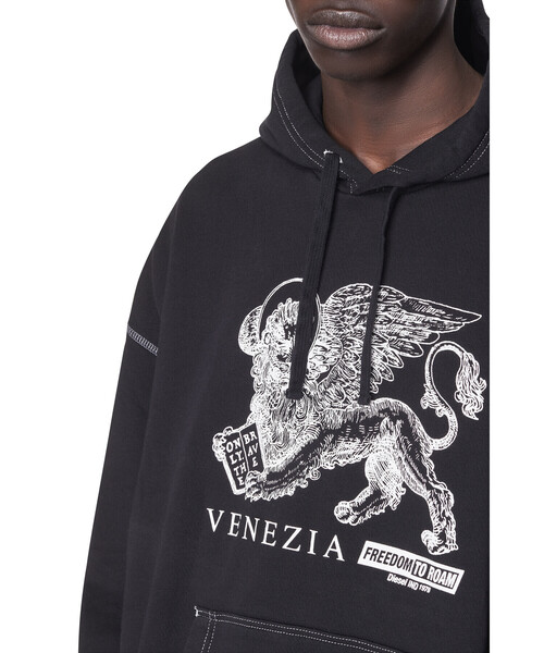 DIESEL（ディーゼル）の「メンズ パーカー コットンフリース（パーカー・メンズ・ホワイト/ブラック・SMALL/MEDIUM/XX-LARGE/LARGE/X-LARGE/X-SMALL）」の14枚目の写真