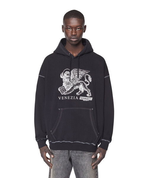 DIESEL（ディーゼル）の「メンズ パーカー コットンフリース（パーカー・メンズ・ホワイト/ブラック・SMALL/MEDIUM/XX-LARGE/LARGE/X-LARGE/X-SMALL）」の18枚目の写真