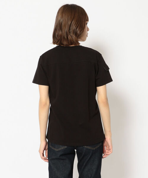 AVIREX（アヴィレックス）の「CAMO PRINT COMBI POCKET T-SHIRT/ カモプリントコンビポケットティーシャツ（Tシャツ/カットソー・レディース・ブラック/オフホワイト/ラベンダー・LARGE/MEDIUM/SMALL）」の4枚目の写真