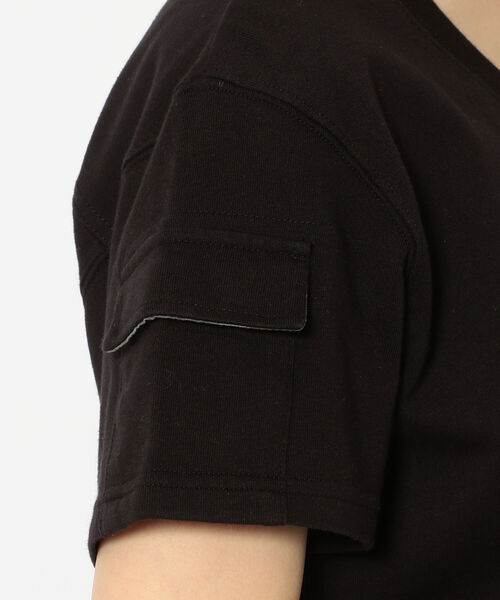AVIREX（アヴィレックス）の「CAMO PRINT COMBI POCKET T-SHIRT/ カモプリントコンビポケットティーシャツ（Tシャツ/カットソー・レディース・ブラック/オフホワイト/ラベンダー・LARGE/MEDIUM/SMALL）」の8枚目の写真