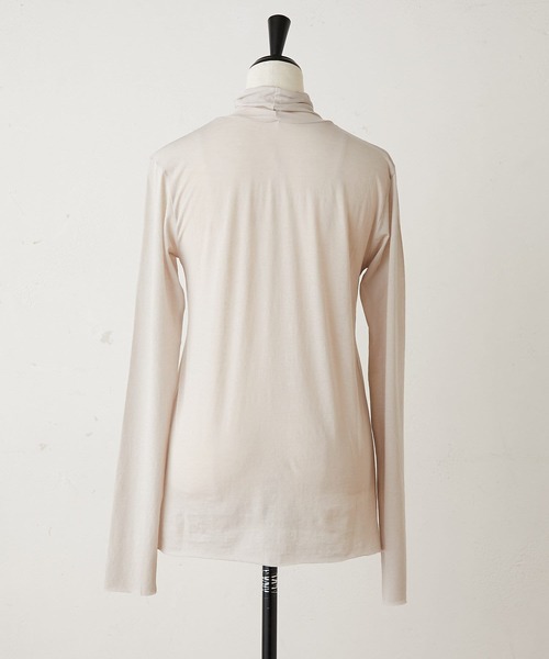 BEARDSLEY（ビアズリー）の「強燃ガーゼハイネック（Tシャツ/カットソー・レディース・ブラック/ベージュ・FREE）」の4枚目の写真