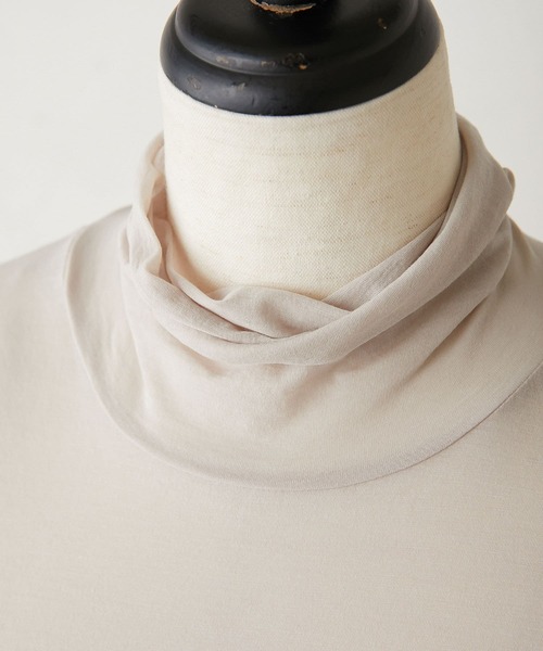 BEARDSLEY（ビアズリー）の「強燃ガーゼハイネック（Tシャツ/カットソー・レディース・ブラック/ベージュ・FREE）」の5枚目の写真