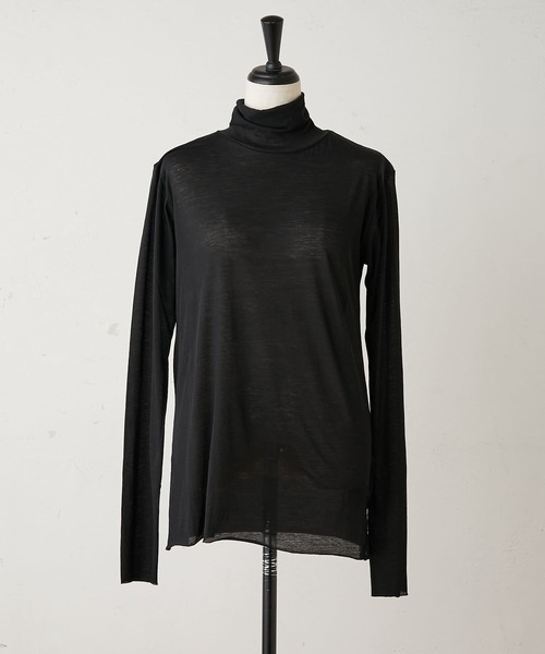 BEARDSLEY（ビアズリー）の「強燃ガーゼハイネック（Tシャツ/カットソー・レディース・ブラック/ベージュ・FREE）」の6枚目の写真