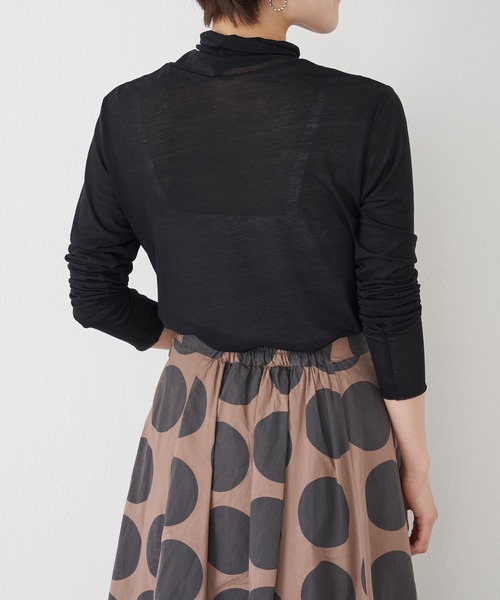 BEARDSLEY（ビアズリー）の「強燃ガーゼハイネック（Tシャツ/カットソー・レディース・ブラック/ベージュ・FREE）」の9枚目の写真