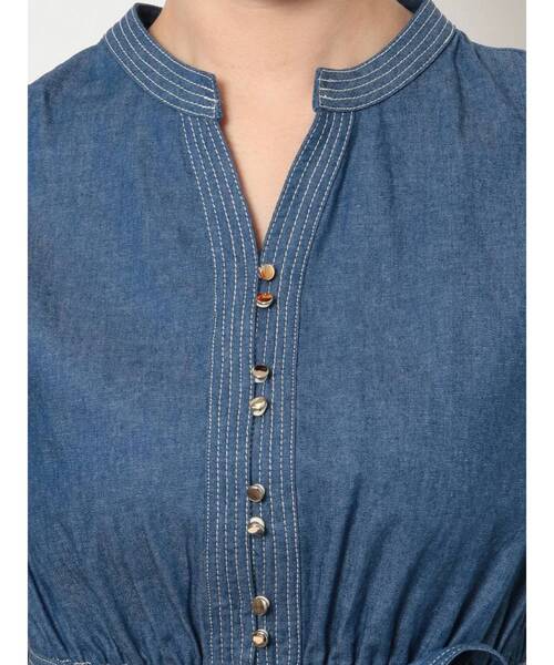 dazzlin（ダズリン）の「デニムフリルペプラムトップス（シャツ/ブラウス・レディース・オフホワイト/ブルー/ベージュ・FREE）」の19枚目の写真