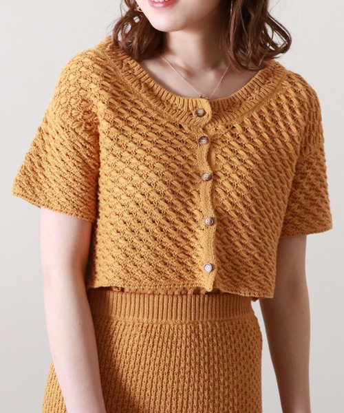 Cheek（チーク）の「透かし編ニットカーディガン（カーディガン/ボレロ・レディース・オフホワイト/イエロー/ラベンダー・MEDIUM）」の14枚目の写真