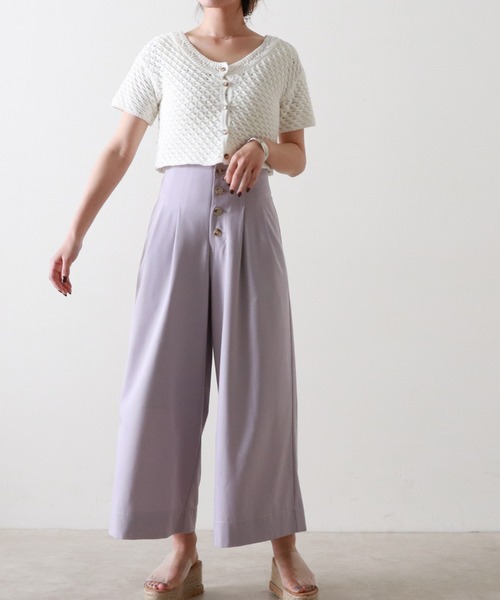 Cheek（チーク）の「透かし編ニットカーディガン（カーディガン/ボレロ・レディース・オフホワイト/イエロー/ラベンダー・MEDIUM）」の17枚目の写真