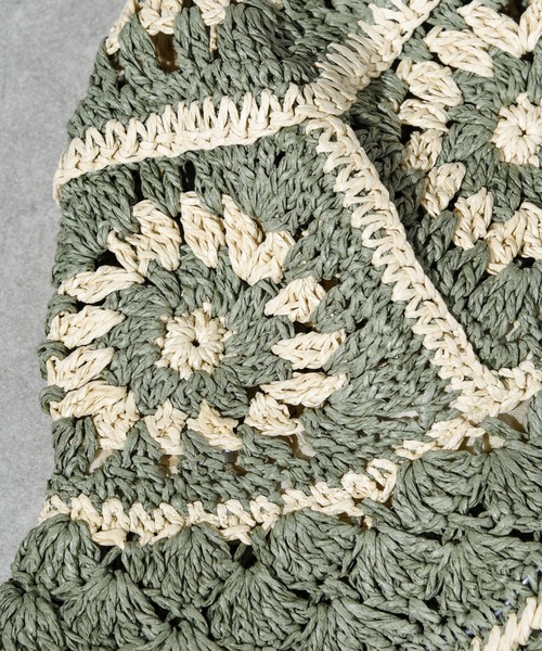 CALIFORNIA OUTFITTERS（カリフォルニア アウトフィッターズ）の「フラワークロシェ編みペーパーハット（ハット・レディース・ブラック/ベージュ/グリーン・ONE SIZE）」の12枚目の写真