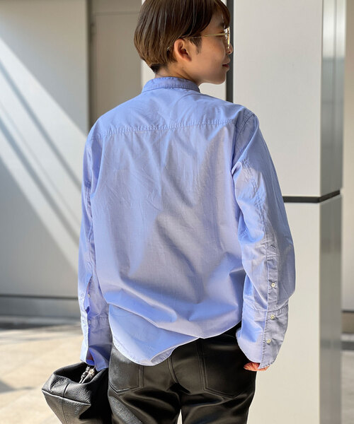 AP STUDIO（エーピーストゥディオ）の「ブラッシュスタンディングカラーシャツ（シャツ/ブラウス・レディース・サックスブルー・FREE）」の3枚目の写真