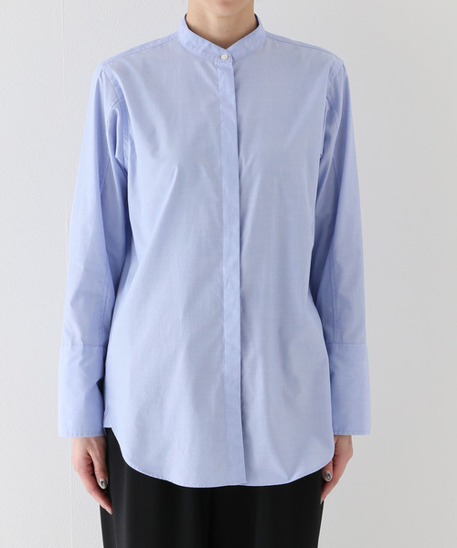 AP STUDIO（エーピーストゥディオ）の「ブラッシュスタンディングカラーシャツ（シャツ/ブラウス・レディース・サックスブルー・FREE）」の7枚目の写真