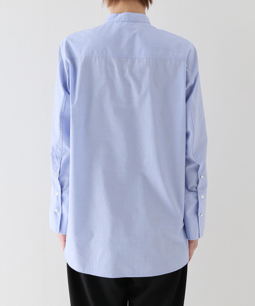 AP STUDIO（エーピーストゥディオ）の「ブラッシュスタンディングカラーシャツ（シャツ/ブラウス・レディース・サックスブルー・FREE）」の9枚目の写真