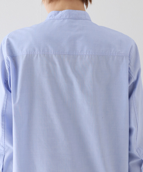 AP STUDIO（エーピーストゥディオ）の「ブラッシュスタンディングカラーシャツ（シャツ/ブラウス・レディース・サックスブルー・FREE）」の11枚目の写真