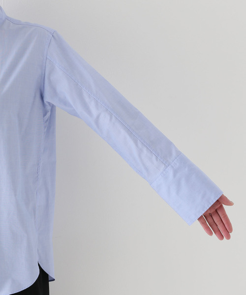 AP STUDIO（エーピーストゥディオ）の「ブラッシュスタンディングカラーシャツ（シャツ/ブラウス・レディース・サックスブルー・FREE）」の12枚目の写真