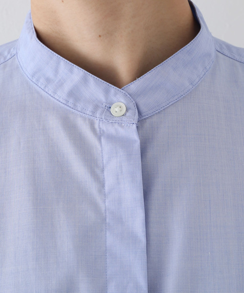 AP STUDIO（エーピーストゥディオ）の「ブラッシュスタンディングカラーシャツ（シャツ/ブラウス・レディース・サックスブルー・FREE）」の14枚目の写真