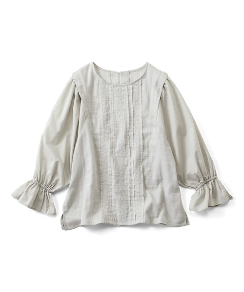 Live in comfort(リブインコンフォート)の「リブ イン コンフォート 甘すぎない 大人のためのダブルガーゼモノトーンレースプルオーバー(シャツ/ブラウス・レディース・ライトグレー/ブラック/ホワイト・XXX-LARGE/XX-LARGE/LARGE/X-LARGE/MEDIUM)」の3枚目の写真