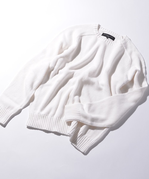 SHIPS JET BLUE（シップスジェットブルー）の「SHIPS GENERAL SUPPLY(シップスジェネラルサプライ):コットンリネンクルーネックニット15SS（ニット/セーター・メンズ・ナチュラル/ダークグレー/ブラック/レッド/コバルトブルー/ダークブルー/グレー/ネイビー/ライトブルー/サンドベージュ/ブルー系その他/ロイヤルブルー/オフホワイト/ブルー・LARGE/SMALL/X-LARGE/MEDIUM）」の2枚目の写真