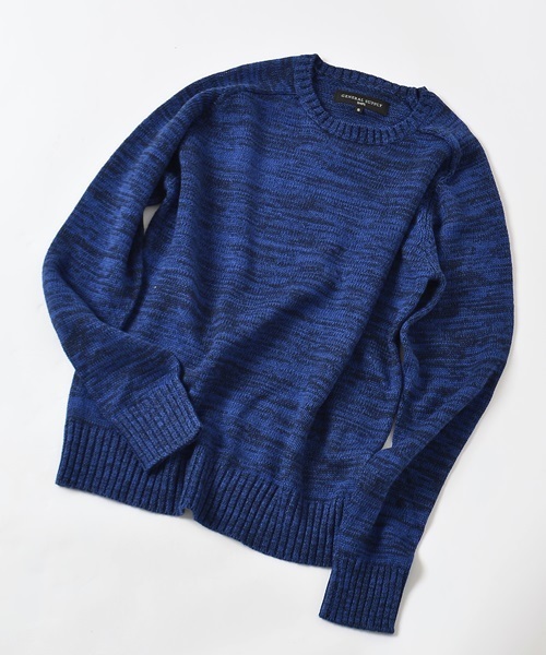 SHIPS JET BLUE（シップスジェットブルー）の「SHIPS GENERAL SUPPLY(シップスジェネラルサプライ):コットンリネンクルーネックニット15SS（ニット/セーター・メンズ・ナチュラル/ダークグレー/ブラック/レッド/コバルトブルー/ダークブルー/グレー/ネイビー/ライトブルー/サンドベージュ/ブルー系その他/ロイヤルブルー/オフホワイト/ブルー・LARGE/SMALL/X-LARGE/MEDIUM）」の12枚目の写真