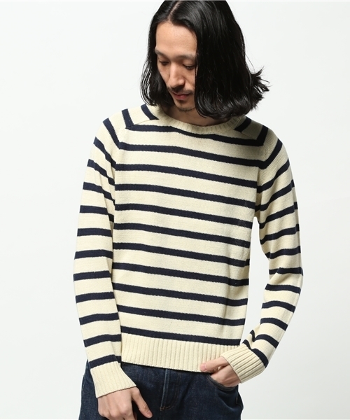 SHIPS JET BLUE（シップスジェットブルー）の「SHIPS GENERAL SUPPLY(シップスジェネラルサプライ):コットンリネンクルーネックニット15SS（ニット/セーター・メンズ・ナチュラル/ダークグレー/ブラック/レッド/コバルトブルー/ダークブルー/グレー/ネイビー/ライトブルー/サンドベージュ/ブルー系その他/ロイヤルブルー/オフホワイト/ブルー・LARGE/SMALL/X-LARGE/MEDIUM）」の22枚目の写真