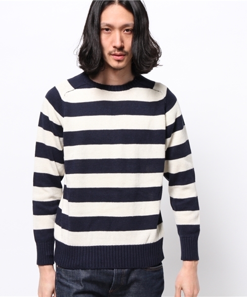 SHIPS JET BLUE（シップスジェットブルー）の「SHIPS GENERAL SUPPLY(シップスジェネラルサプライ):コットンリネンクルーネックニット15SS（ニット/セーター・メンズ・ナチュラル/ダークグレー/ブラック/レッド/コバルトブルー/ダークブルー/グレー/ネイビー/ライトブルー/サンドベージュ/ブルー系その他/ロイヤルブルー/オフホワイト/ブルー・LARGE/SMALL/X-LARGE/MEDIUM）」の15枚目の写真