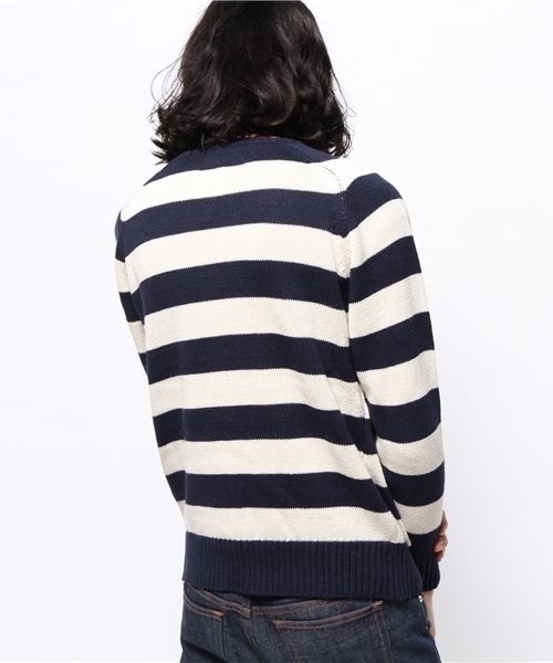 SHIPS JET BLUE（シップスジェットブルー）の「SHIPS GENERAL SUPPLY(シップスジェネラルサプライ):コットンリネンクルーネックニット15SS（ニット/セーター・メンズ・ナチュラル/ダークグレー/ブラック/レッド/コバルトブルー/ダークブルー/グレー/ネイビー/ライトブルー/サンドベージュ/ブルー系その他/ロイヤルブルー/オフホワイト/ブルー・LARGE/SMALL/X-LARGE/MEDIUM）」の17枚目の写真