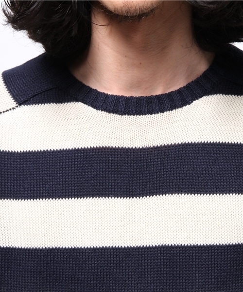 SHIPS JET BLUE（シップスジェットブルー）の「SHIPS GENERAL SUPPLY(シップスジェネラルサプライ):コットンリネンクルーネックニット15SS（ニット/セーター・メンズ・ナチュラル/ダークグレー/ブラック/レッド/コバルトブルー/ダークブルー/グレー/ネイビー/ライトブルー/サンドベージュ/ブルー系その他/ロイヤルブルー/オフホワイト/ブルー・LARGE/SMALL/X-LARGE/MEDIUM）」の18枚目の写真