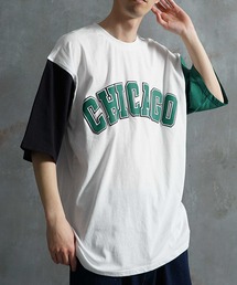 【JOKER】ルーズシルエット アメカジ 発泡 プリント カレッジロゴ 春服 ビッグTシャツ メンズ 春服
