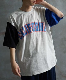 【JOKER】ルーズシルエット アメカジ 発泡 プリント カレッジロゴ 春服 ビッグTシャツ メンズ 春服