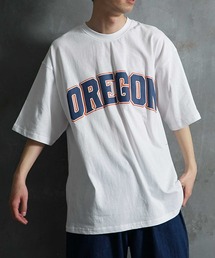 【JOKER】ルーズシルエット アメカジ 発泡 プリント カレッジロゴ 春服 ビッグTシャツ メンズ 春服