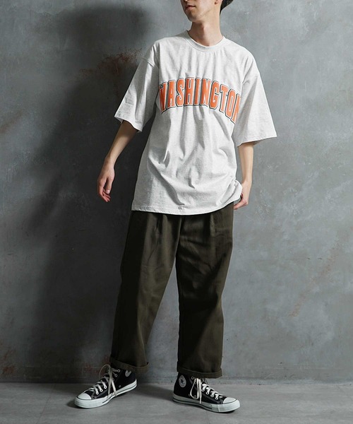 JOKER（ジョーカー）の「【JOKER】ルーズシルエット アメカジ 発泡 プリント カレッジロゴ 春服 ビッグTシャツ メンズ 春服（Tシャツ/カットソー・メンズ・ホワイト/ブラック/グレー/イエロー/グリーン/ホワイト系その他/グレー系その他・M/L）」の22枚目の写真