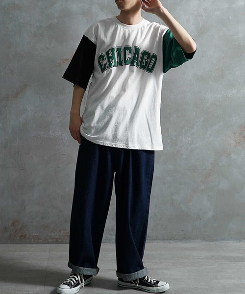 JOKER（ジョーカー）の「【JOKER】ルーズシルエット アメカジ 発泡 プリント カレッジロゴ 春服 ビッグTシャツ メンズ 春服（Tシャツ/カットソー・メンズ・ホワイト/ブラック/グレー/イエロー/グリーン/ホワイト系その他/グレー系その他・M/L）」の14枚目の写真