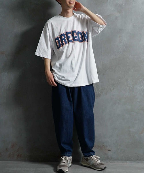 JOKER】ルーズシルエット アメカジ 発泡 プリント カレッジロゴ 春服