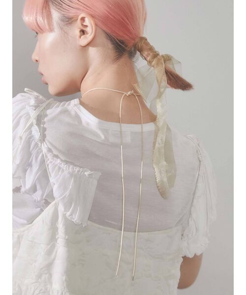 merry jenny（メリージェニー）の「パールコードロングチョーカー（チョーカー・レディース・ブラック/ベージュ・FREE）」の6枚目の写真