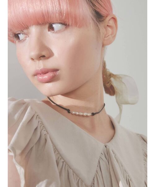 merry jenny（メリージェニー）の「パールコードロングチョーカー（チョーカー・レディース・ブラック/ベージュ・FREE）」の7枚目の写真