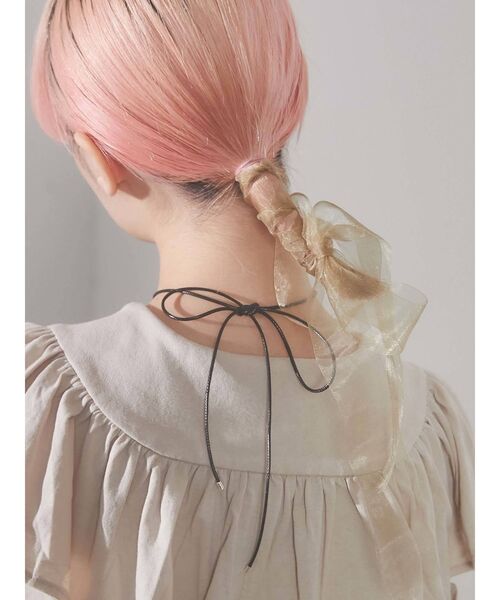 merry jenny（メリージェニー）の「パールコードロングチョーカー（チョーカー・レディース・ブラック/ベージュ・FREE）」の4枚目の写真