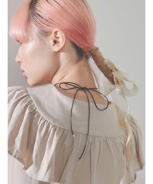 merry jenny（メリージェニー）の「パールコードロングチョーカー（チョーカー・レディース・ブラック/ベージュ・FREE）」の3枚目の写真