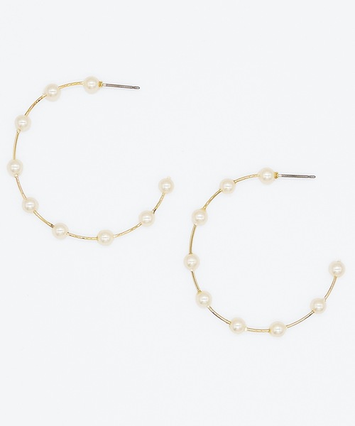ISS(イズ)の「ISS イズ : ニッケルフリー ビッグフープパールピアス(ピアス(両耳用)・レディース・ゴールド/シルバー・FREE)」の4枚目の写真