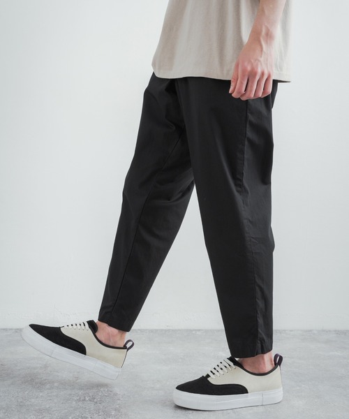 Betty Smith(ベティスミス)の「国産/日本製 ワイドテーパードアンクルペダルパンツ(その他パンツ・メンズ・ブラック/ベージュ/カーキ・S/M/L)」の2枚目の写真