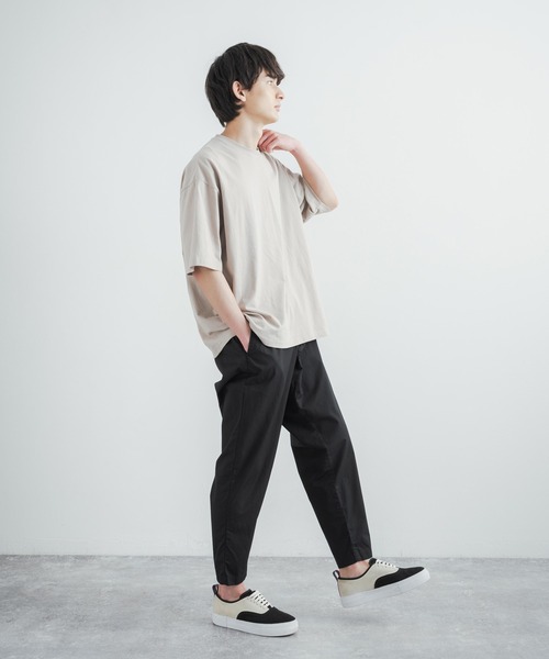 Betty Smith(ベティスミス)の「国産/日本製 ワイドテーパードアンクルペダルパンツ(その他パンツ・メンズ・ブラック/ベージュ/カーキ・S/M/L)」の6枚目の写真