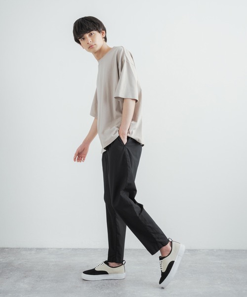 Betty Smith(ベティスミス)の「国産/日本製 ワイドテーパードアンクルペダルパンツ(その他パンツ・メンズ・ブラック/ベージュ/カーキ・S/M/L)」の7枚目の写真