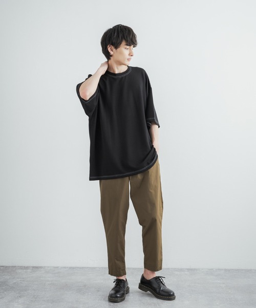 Betty Smith(ベティスミス)の「国産/日本製 ワイドテーパードアンクルペダルパンツ(その他パンツ・メンズ・ブラック/ベージュ/カーキ・S/M/L)」の15枚目の写真