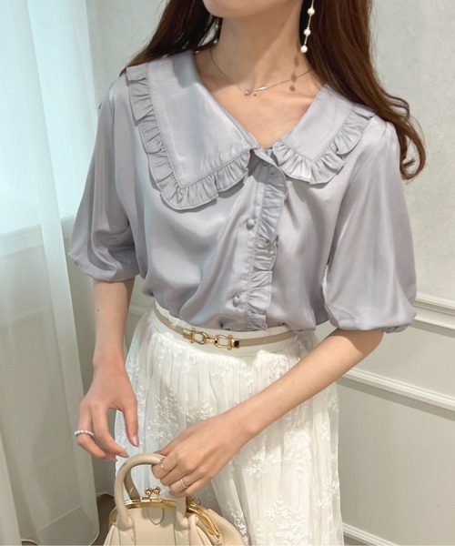apres jour(アプレジュール)の「アシンメトリーフリルブラウス【ZOZOTOWN限定アイテム】(シャツ/ブラウス・レディース・オフホワイト/サックスブルー/その他/ライトイエロー/ピンクベージュ・X-LARGE/フリー)」の14枚目の写真